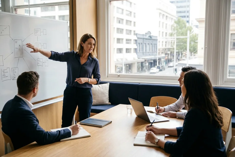 Business & Leadership in practice — a workplace scene from this field.